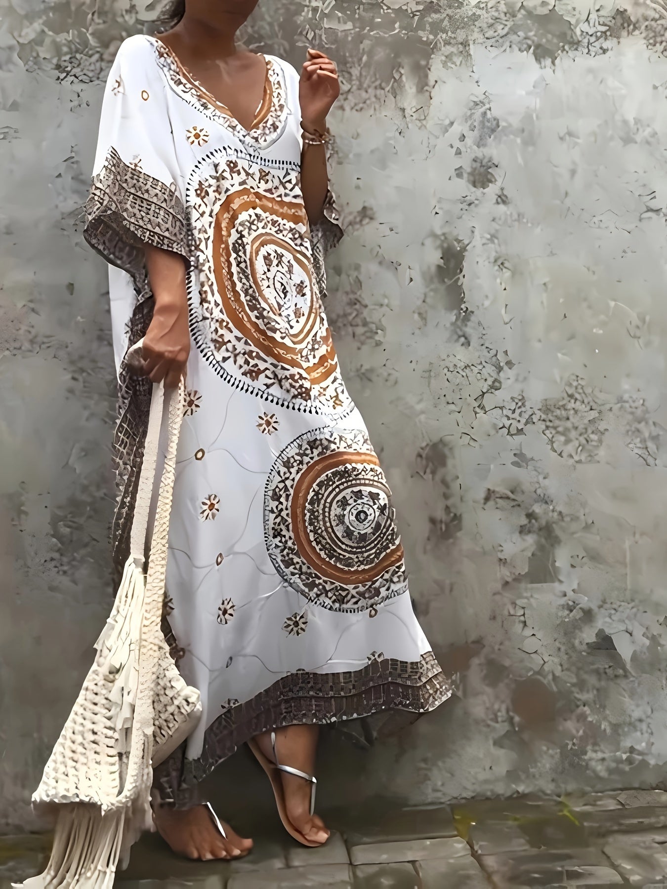 Quyoshdan himoya qilish uchun plyaj yubkasi va qobiq kostyumlari to'plami Rayon Boho uslubi