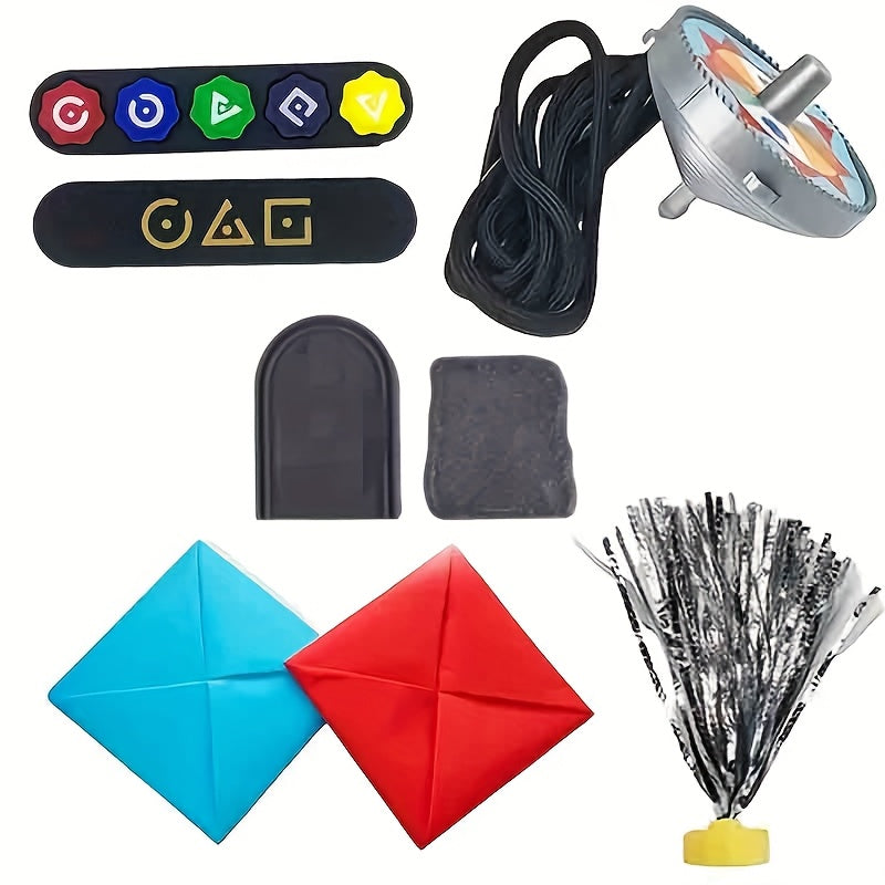 Juego de fiesta para adultos incluye Gonggi, JackStones, Squid Feather Ball, Top Card Drawing, Stone Catching