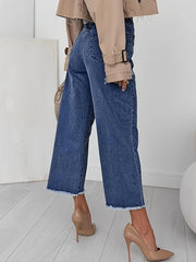 Women's Plus-Size Wide-Leg Stretch Cropped Jeans