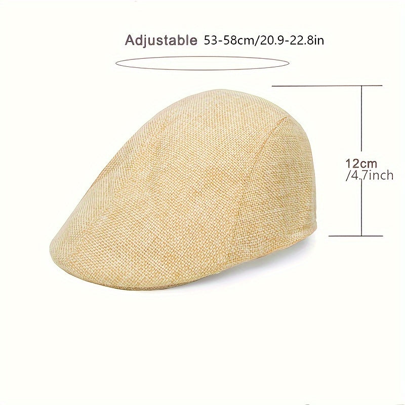 Lightweight Cotton Linen Beret Cap for Adults Stylish Fashion Accessory