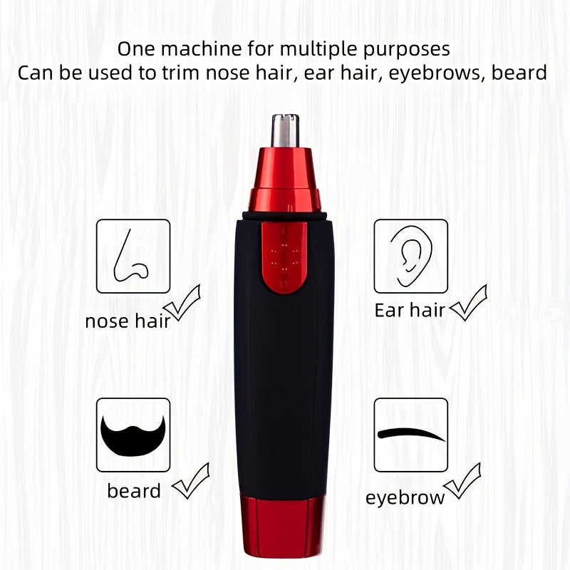 Мужской триммер для носа из нержавеющей стали с лезвием двойного края и тихой работой