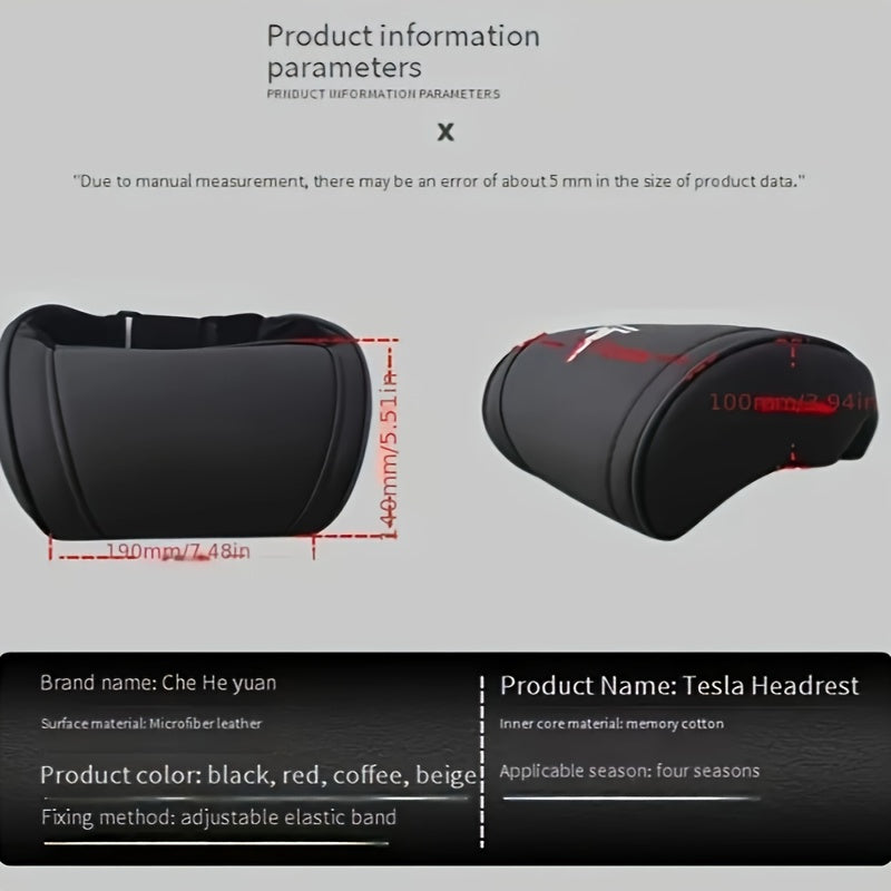 Memory Foam Car Headrest Neck Pillow Support Ergonomic Driving Seat Cushion