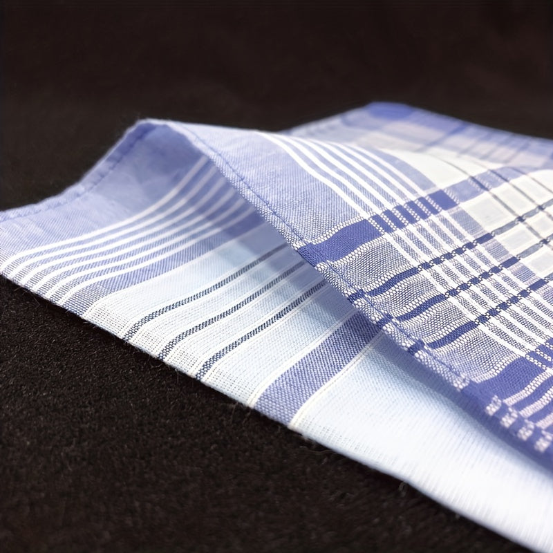 Set of 12 Men's and Women's Cotton Handkerchiefs in Assorted Colors and Styles