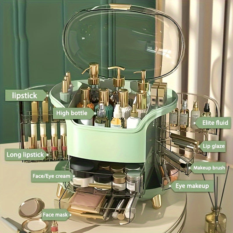 Plastic Makeup Organizer with Drawers Waterproof Vanity Bathroom Storage