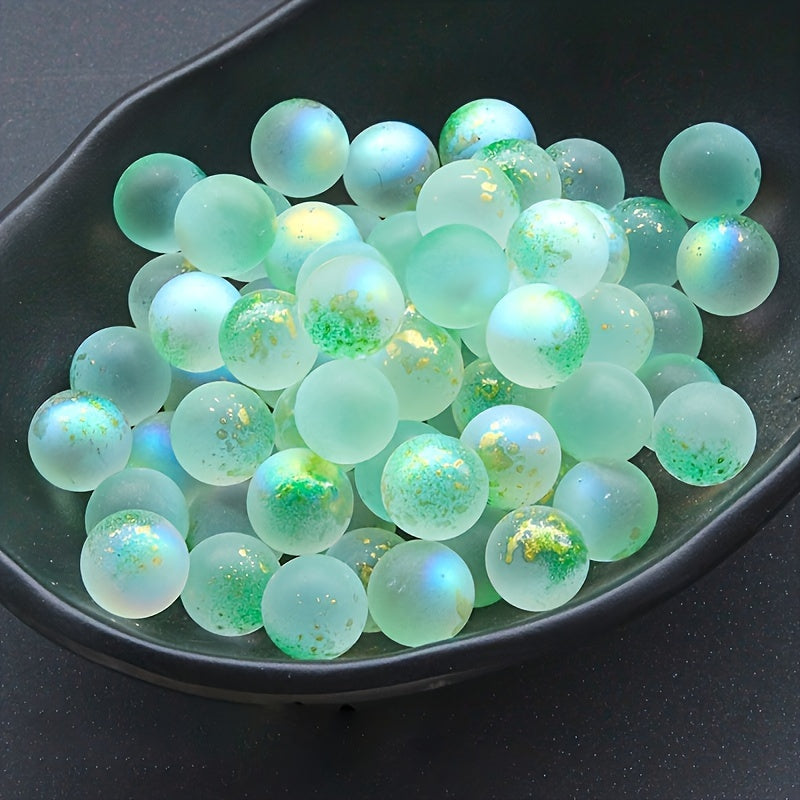 Glow-in-the-Dark Glass Beads 12mm for Jewelry Crafts Aquarium Decor Set of 10