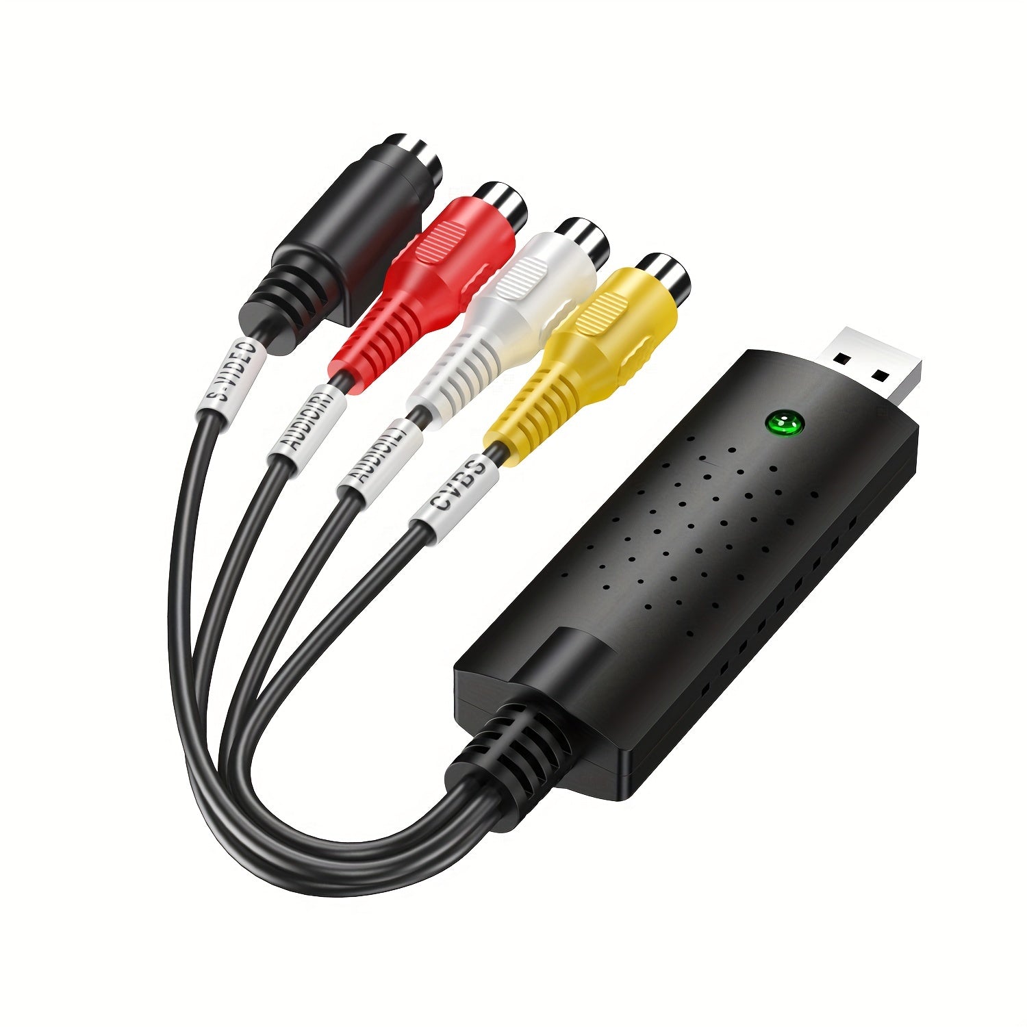 USB Video Capture Card RCA to HD 720P for VHS VCR Hi8 DV Tapes Compatible with PC Mac