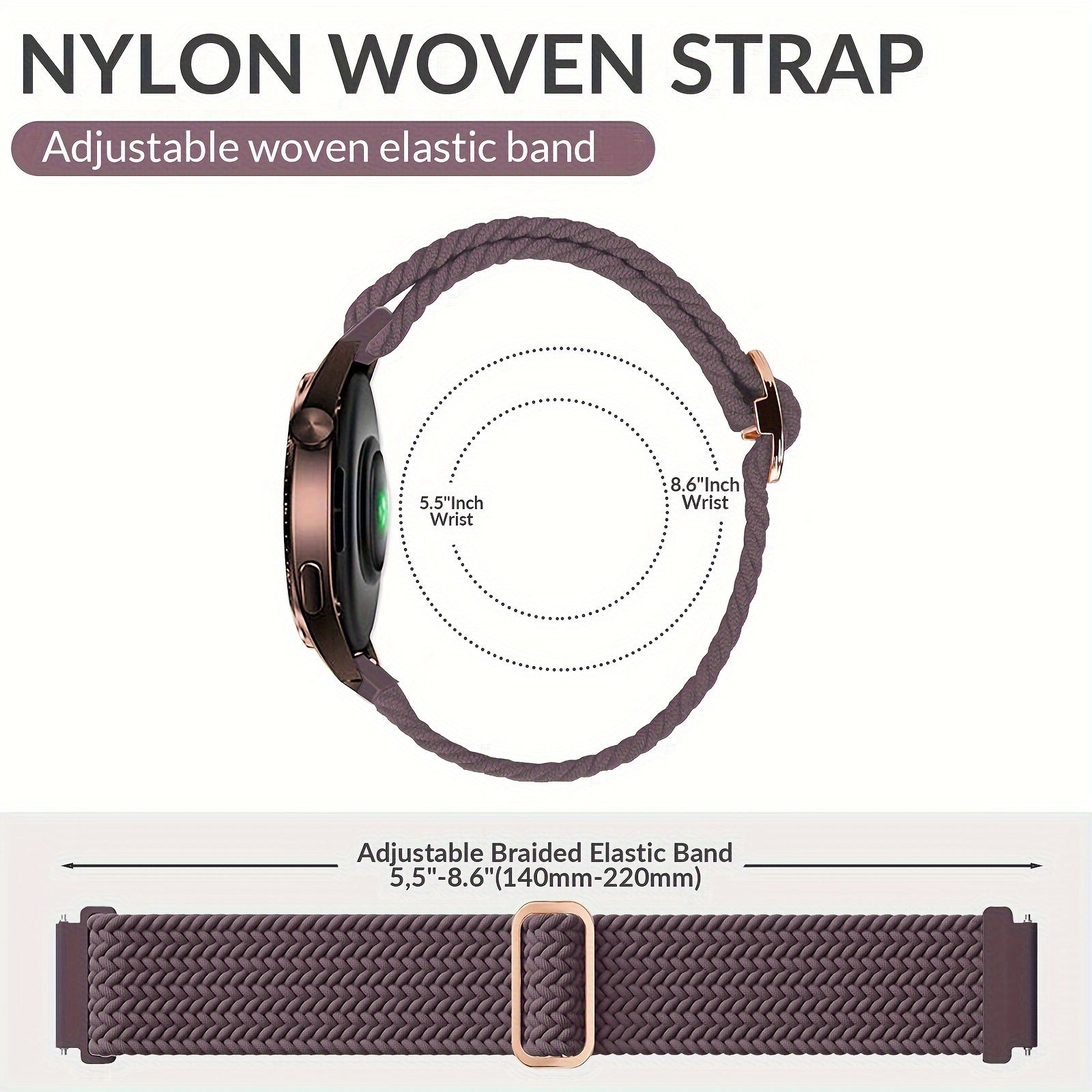 Nylon Smartwatch Band for Samsung Galaxy Watch 4 5 6 7 Classic Active 2 45mm 40mm 44mm 42mm 46mm 43mm 47mm