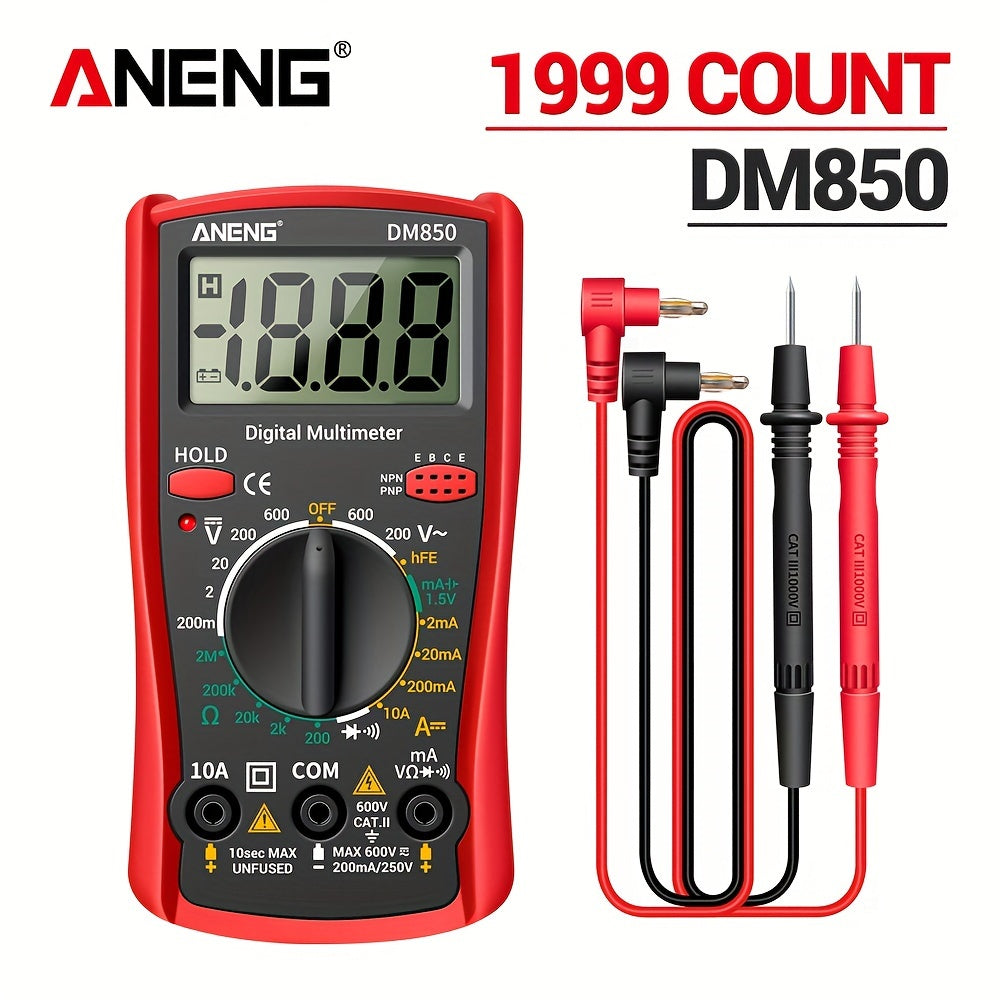 Digital Multimeter Automatic 1999 Counts AC/DC Voltage Ohm Current Tester