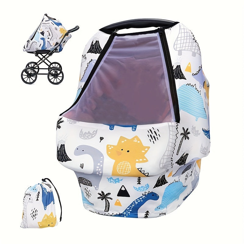 Breathable Car Seat Covers with Peep Window Stretchy Nursing Covers for All Seasons