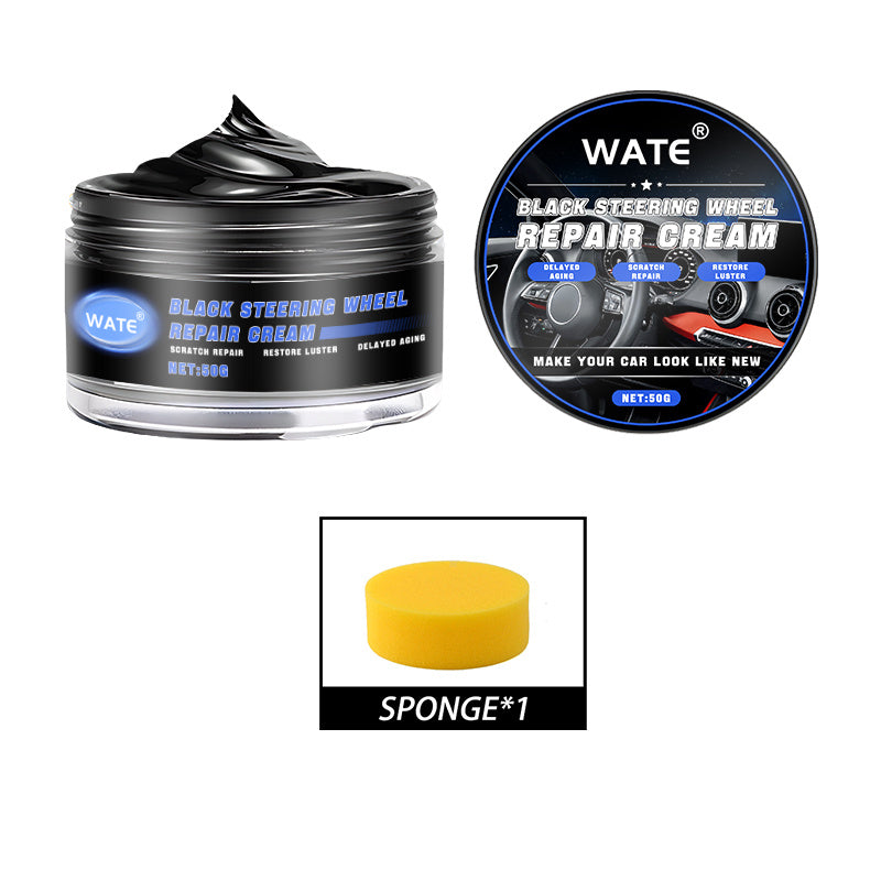 Black Steering Wheel Repair Cream for Faded White Plastic and Interior Parts 300g