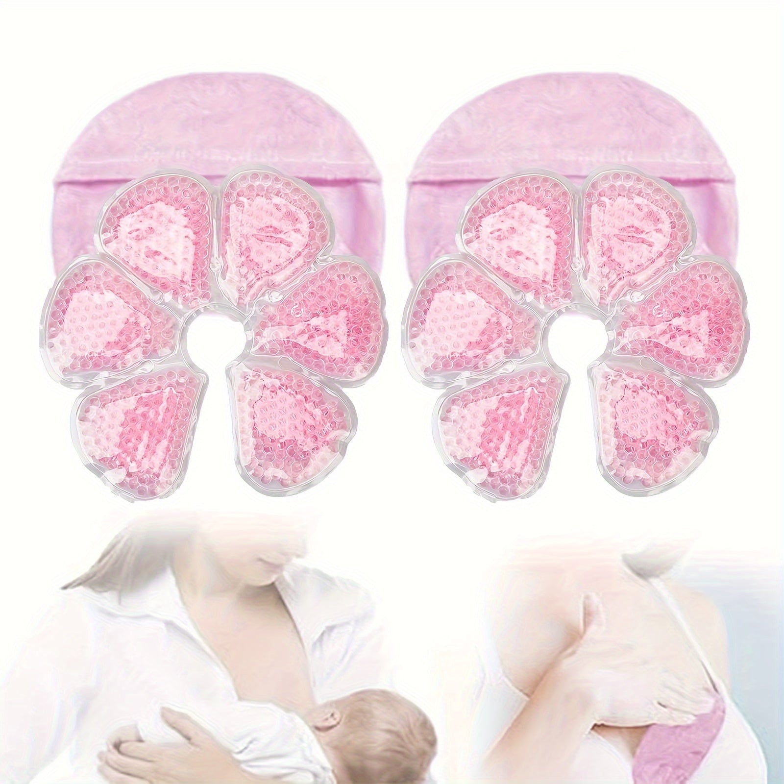 Pack de gel de pecho de felpa para unisex, conjunto de bolsas, calor y frío, leche, relajación