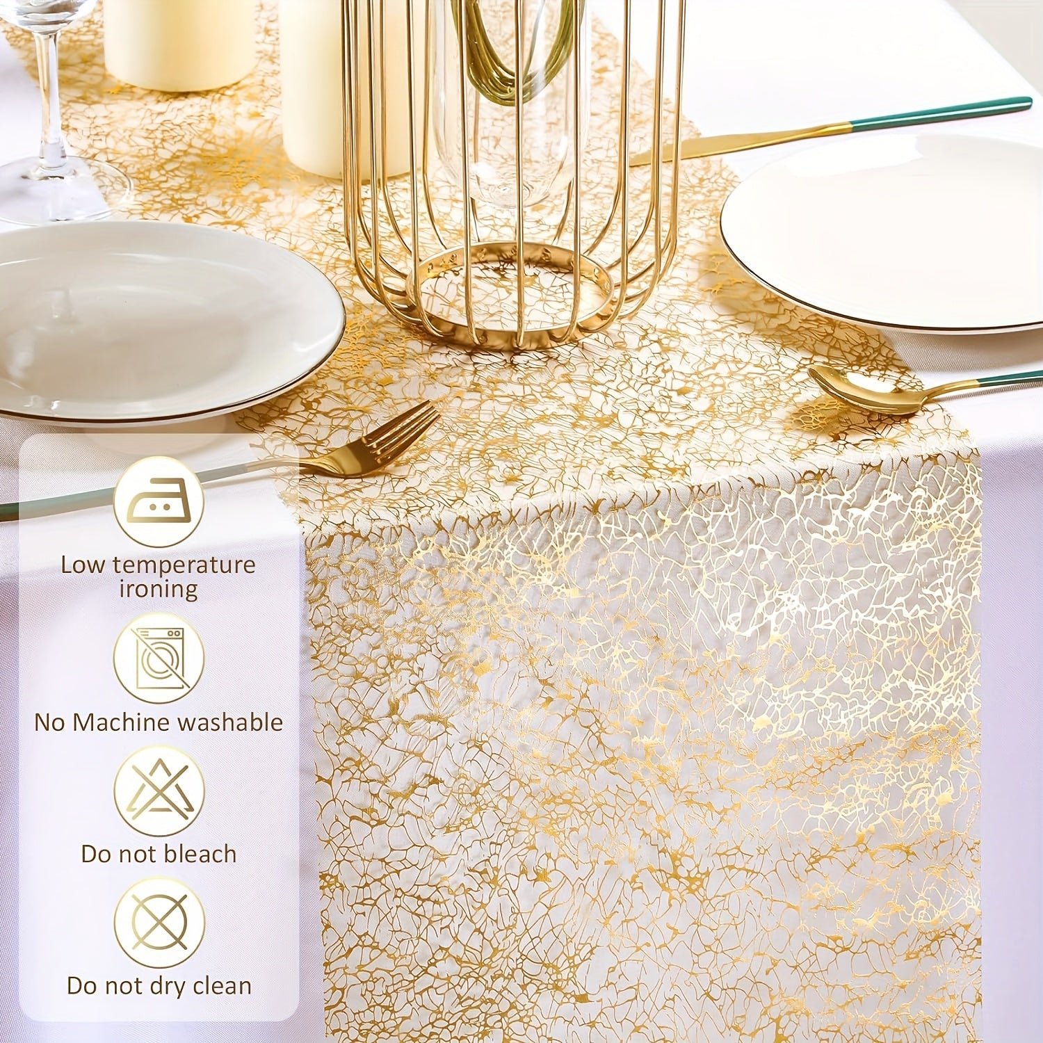 Golden Table Flag for Weddings Parties and Celebrations