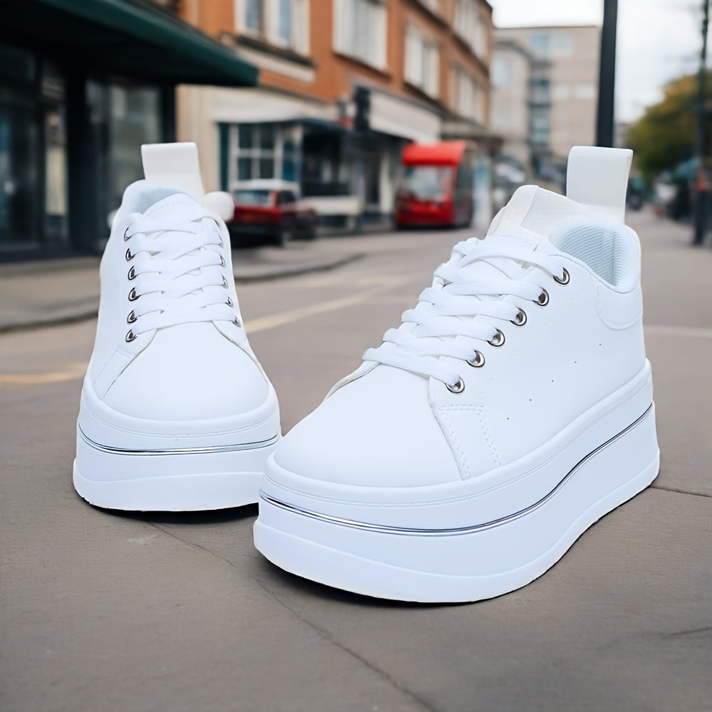 Women's Breathable Low-Top Sneakers Casual Running Fitness Black White