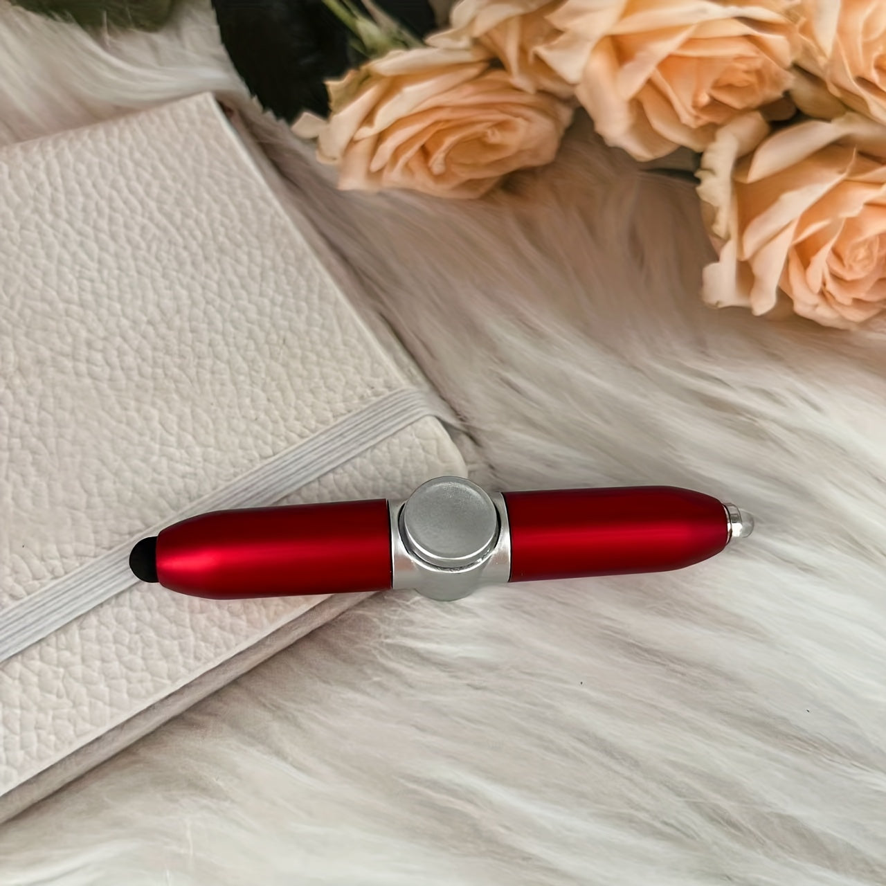 Fidget Spinner Pen with Rotating Night Light Durable Plastic Mixed Colors for Teens