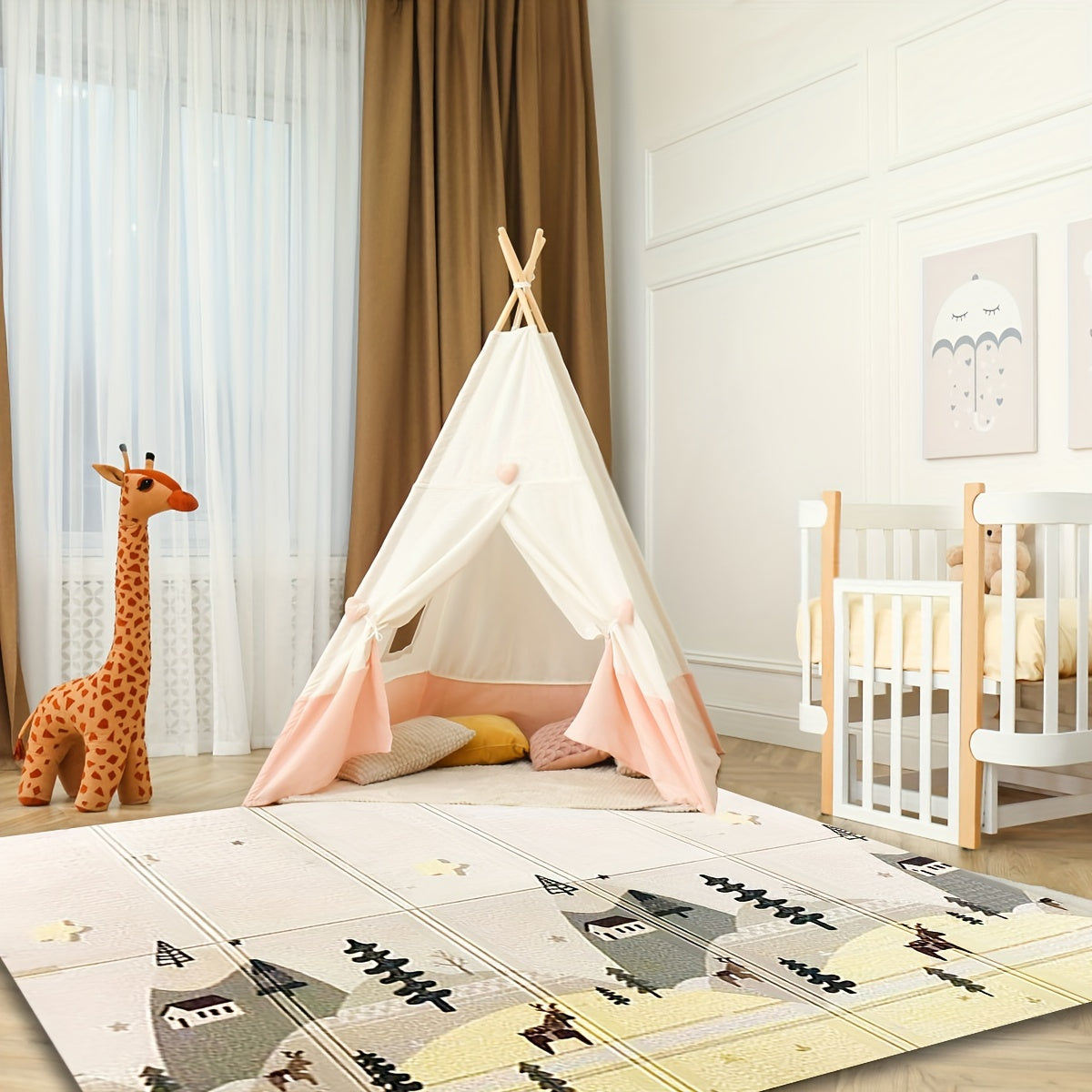 1 dona FunCity o'yin matosi, egiluvchan XPE toksik bo'lmagan, suv o'tkazmaydigan, yengil ichki va tashqi foydalanish uchun mo'ljallangan, transport yo'li dizayni bilan - 200x180x1 sm.