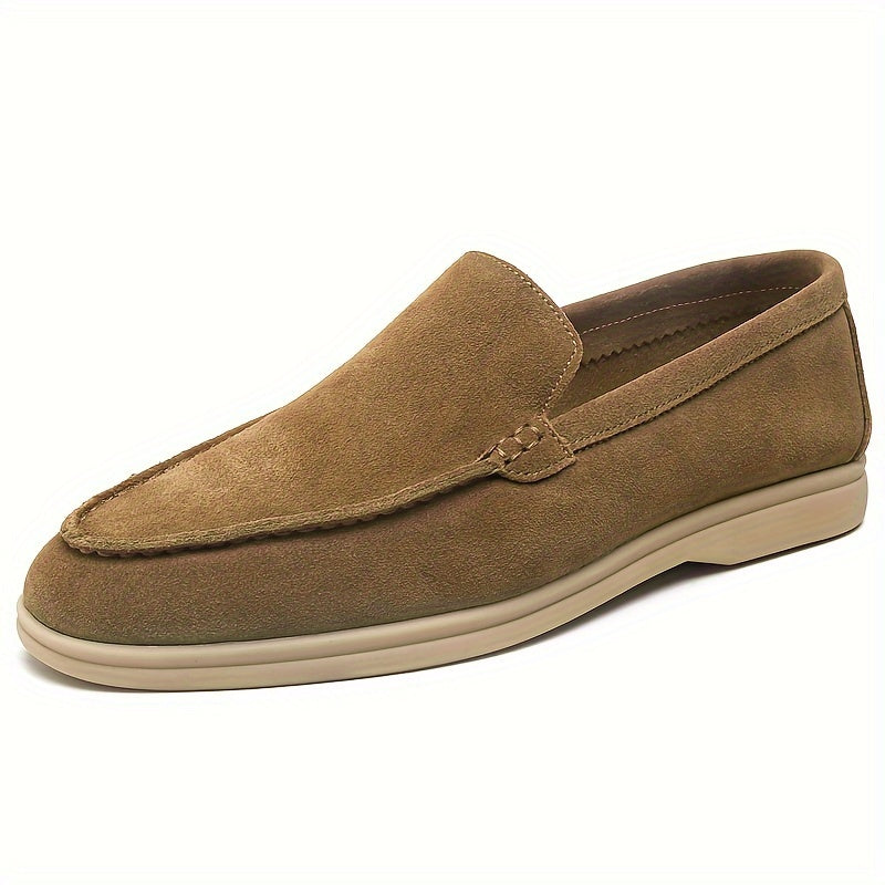 Men's Microfiber Synthetic Leather Slip-On Loafers Casual Breathable Round Toe for Spring Fall