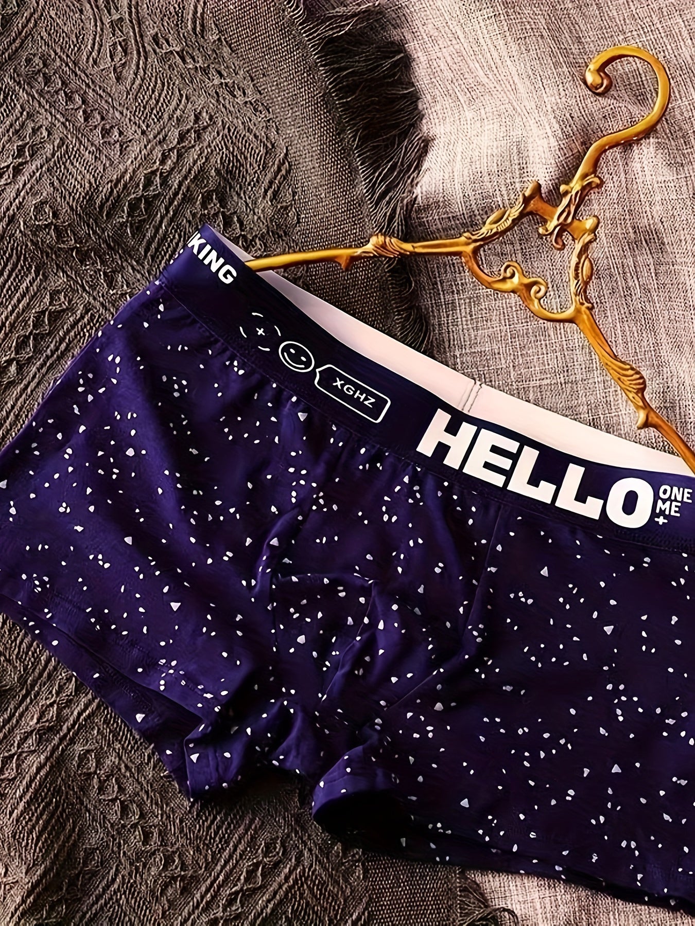 Men's Boxer Briefs with Soft Sweat-Wicking Fabric and Star Print Design