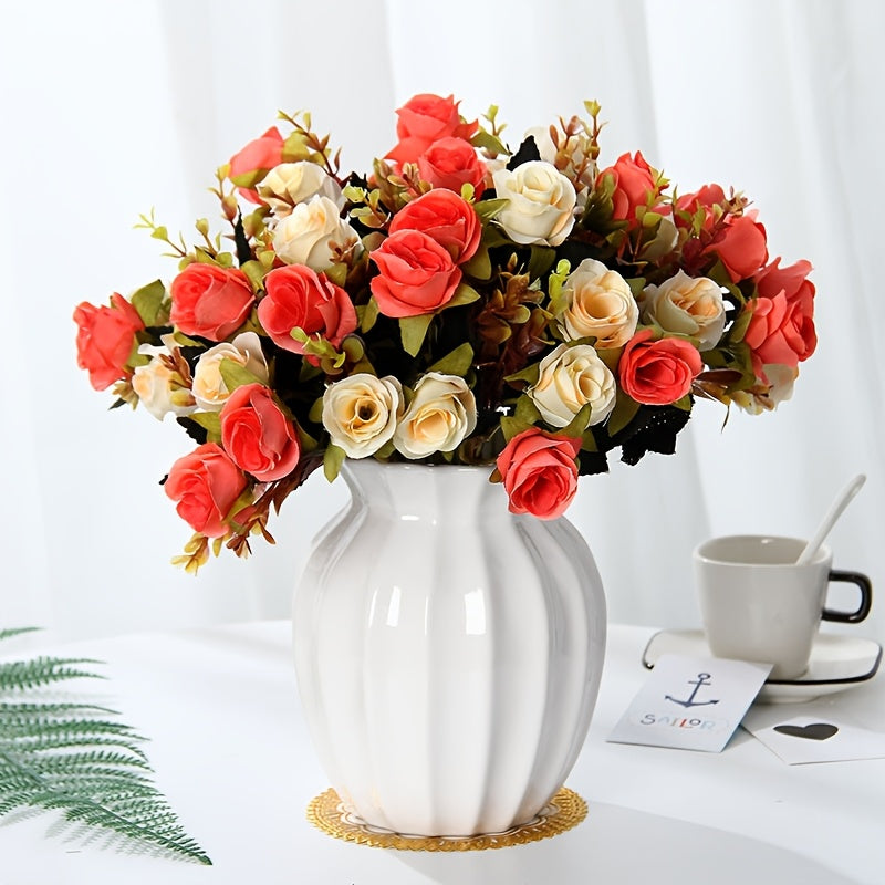 Устойчивый к УФ-излучению искусственный букет роз, идеальный для весны, Дня святого Валентина, свадеб, декора дома и офиса, а также для празднований на открытом воздухе в саду.