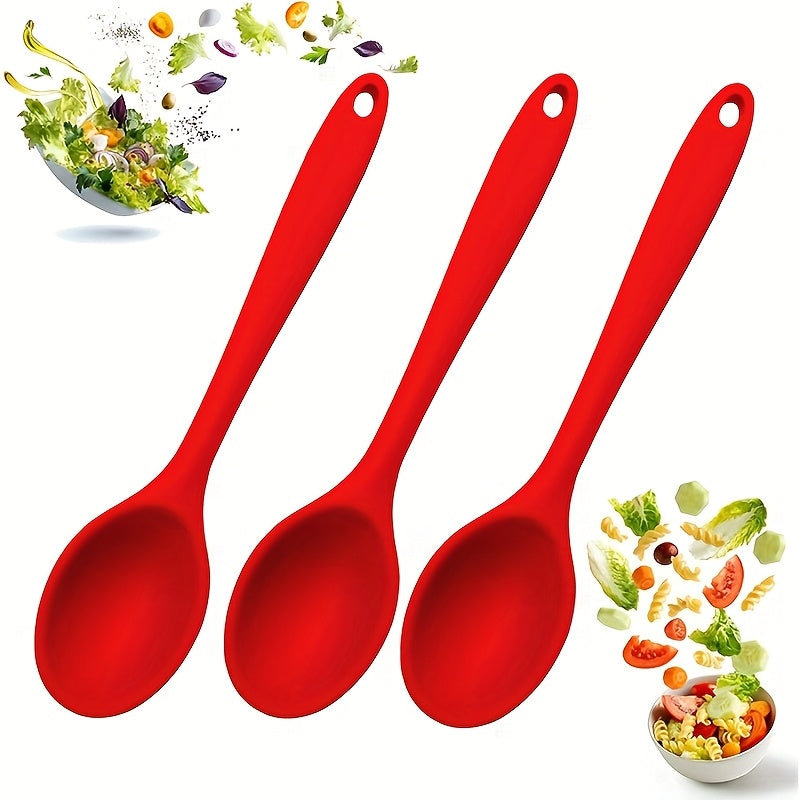 Silicone Cooking Spoon Set 2 or 4 Pieces for Stirring and Mixing