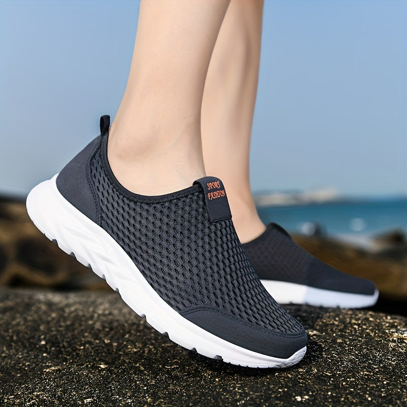 Men's Mesh Slip-On Sneakers Breathable Athletic Walking Shoes