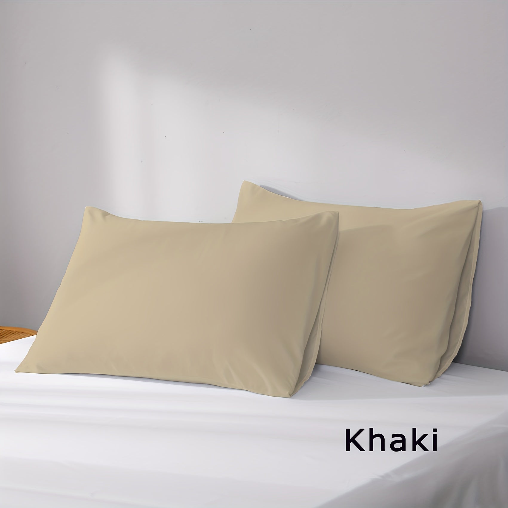 Set of 2 Microfiber Pillowcases 1800 Thread Count Wrinkle Resistant