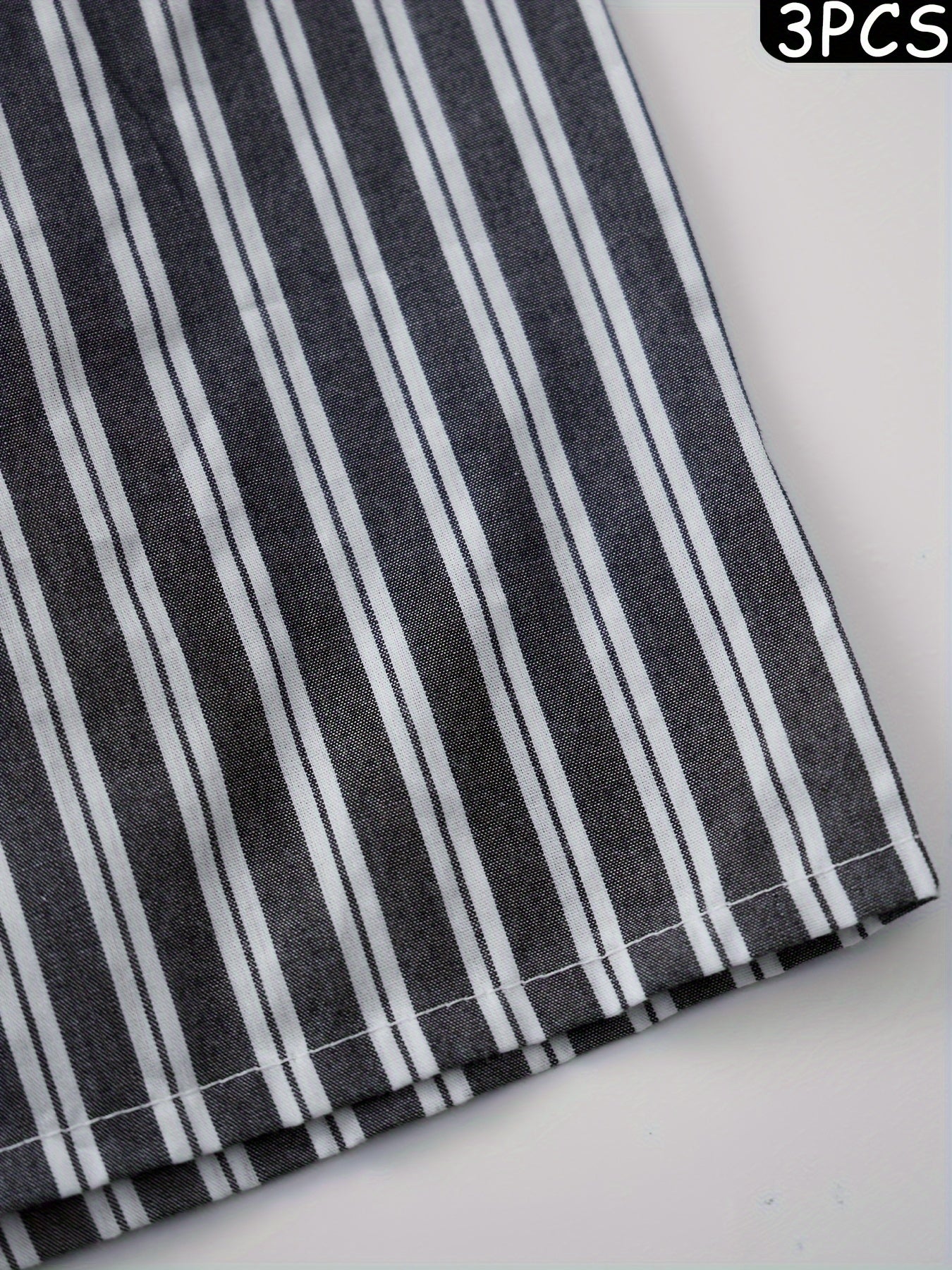 Men's Cotton Boxer Shorts 3 Pack Elastic Waistband Pockets Striped Plaid