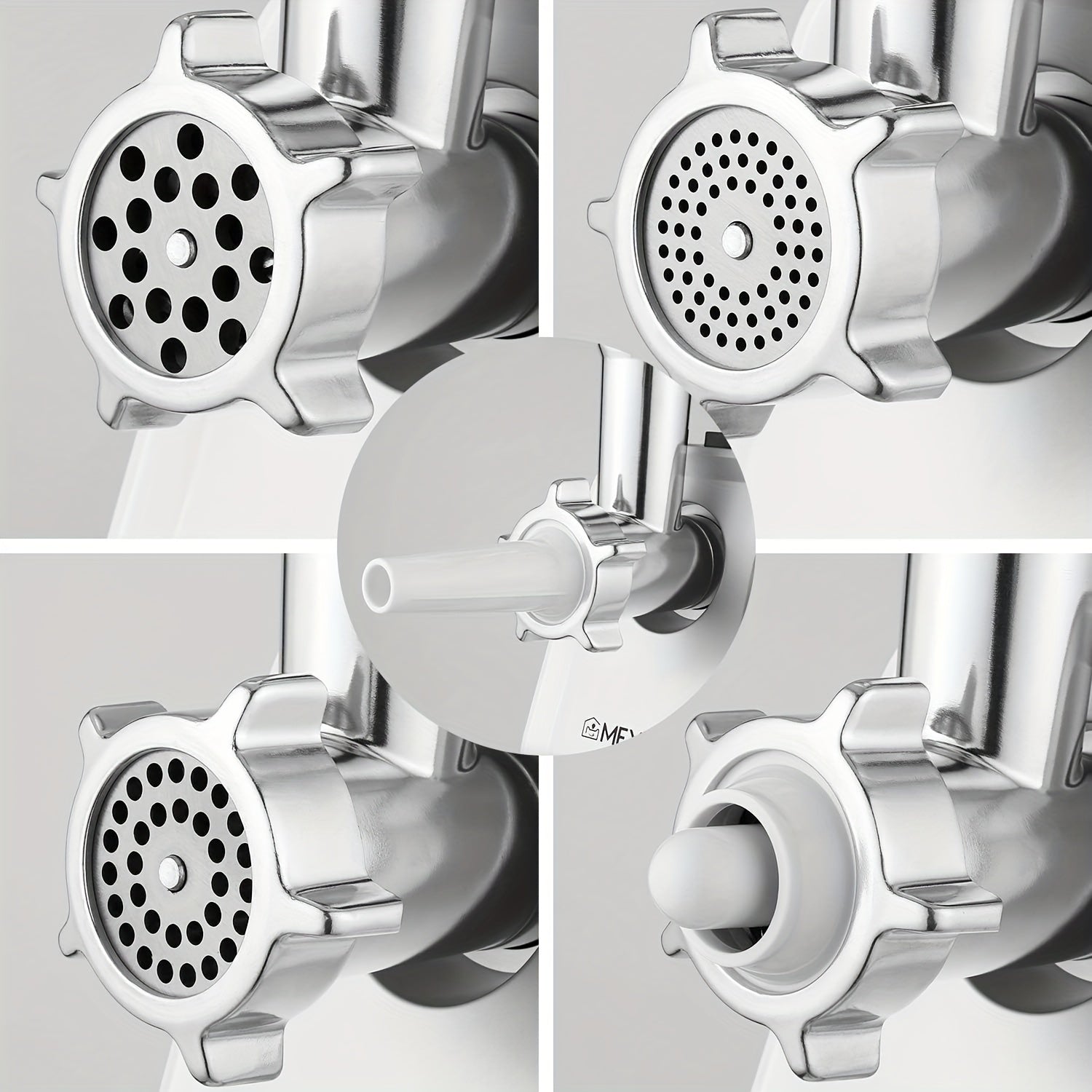 Avtomatik funktsiya va ko'p funksiyali qo'shimchalar bilan oshxona uchun zanglamaydigan po'latdan yasalgan go'sht maydalagich.