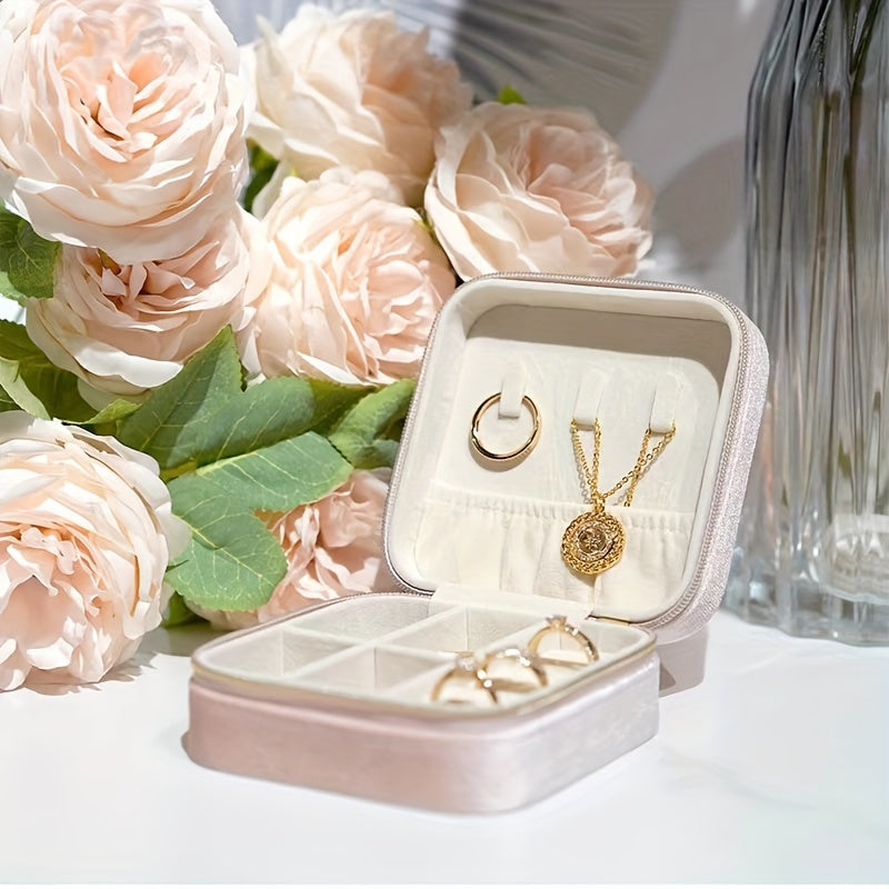 Color Square Velvet Ring Box for Engagements Weddings and Gifts