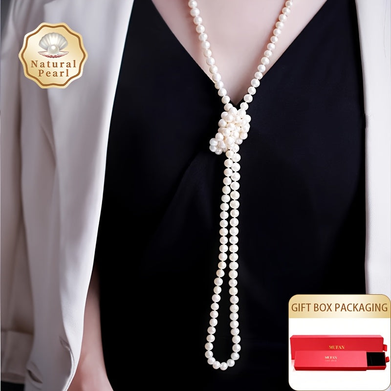 Vintage Multi-Layer Freshwater Pearl Necklace for Women 6-8mm Bridal Party Jewelry