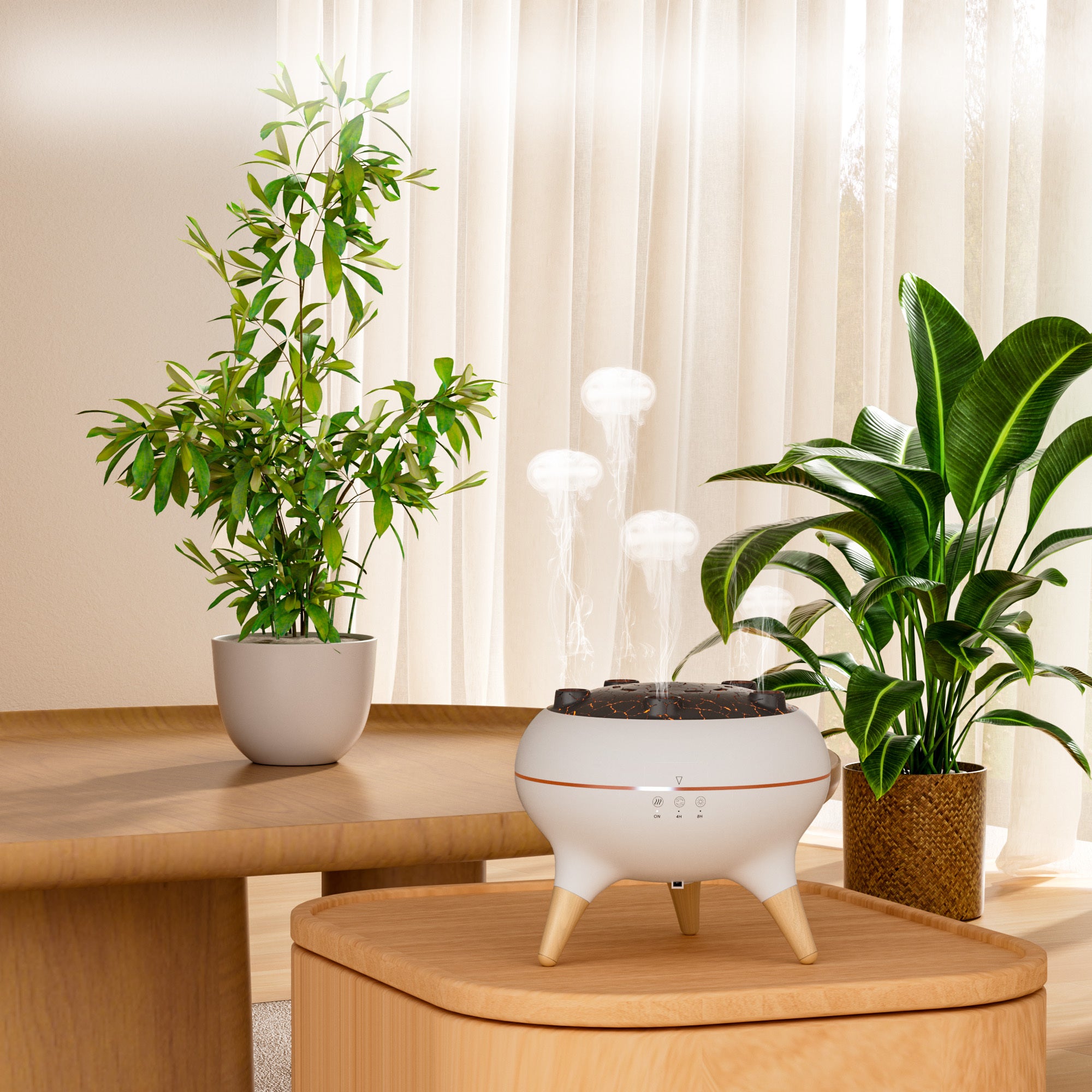 Humidifier with Color Lights and Adjustable Timer for Home Office Use