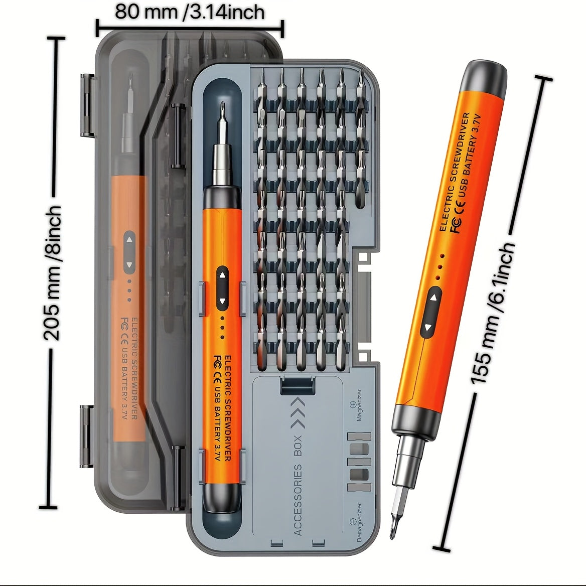 Portable Electric Screwdriver Set with High Torque Rechargeable Cordless Home Use 46-in-1 Multifunctional Tool Kit