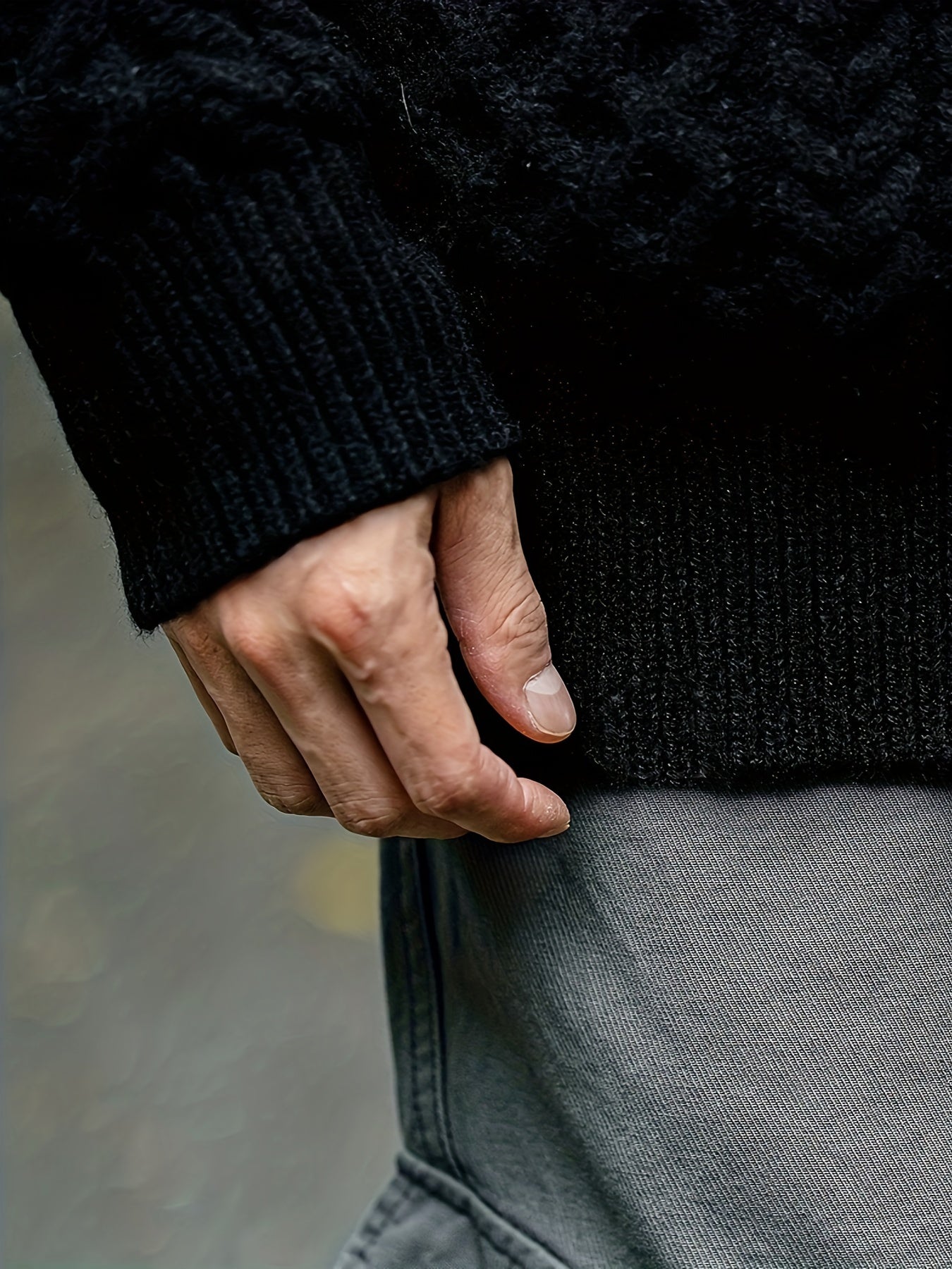 Men's Plus Size Cable Knit Sweater Fall Winter Crew Neck Acrylic Casual