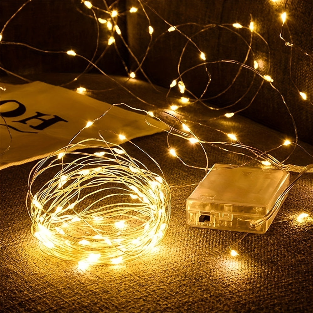 Battery-Powered Fairy Lights 20/50/100 LEDs Warm White Copper Wire Blinking for Home Decor