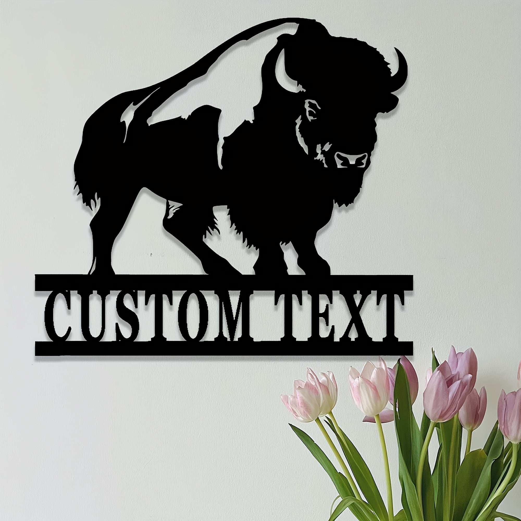 Metal Wall Art Buffalo Silhouette for Ranches and Farmhouse Decor
