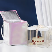 Reusable Insulated Food Delivery Tote Square Metal Foil Food Carrier for Outdoor Dining and Takeout