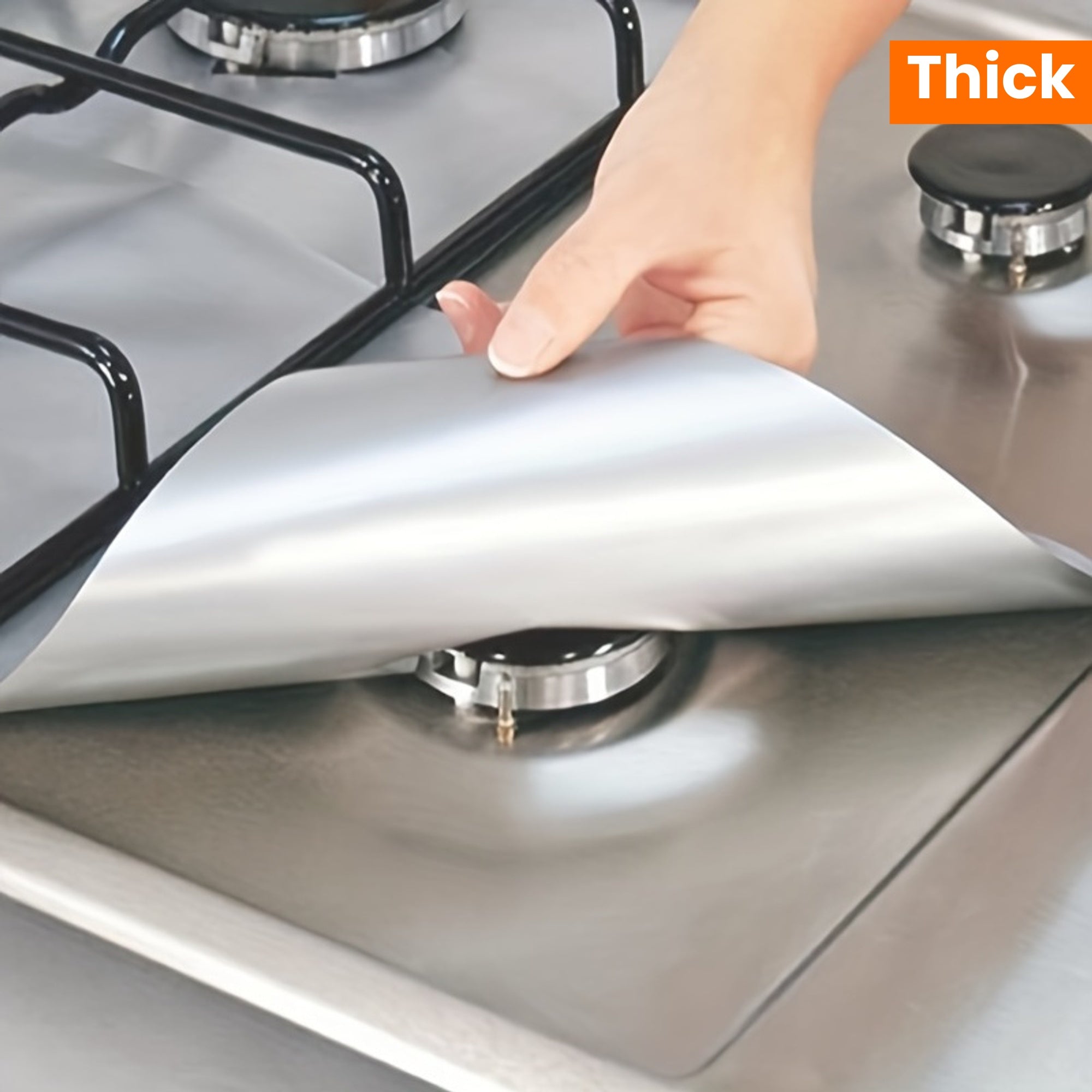 Set of 6 Gas Range Burner Protector Pads Extra Thick Reusable Easy to Clean Kitchen Accessory