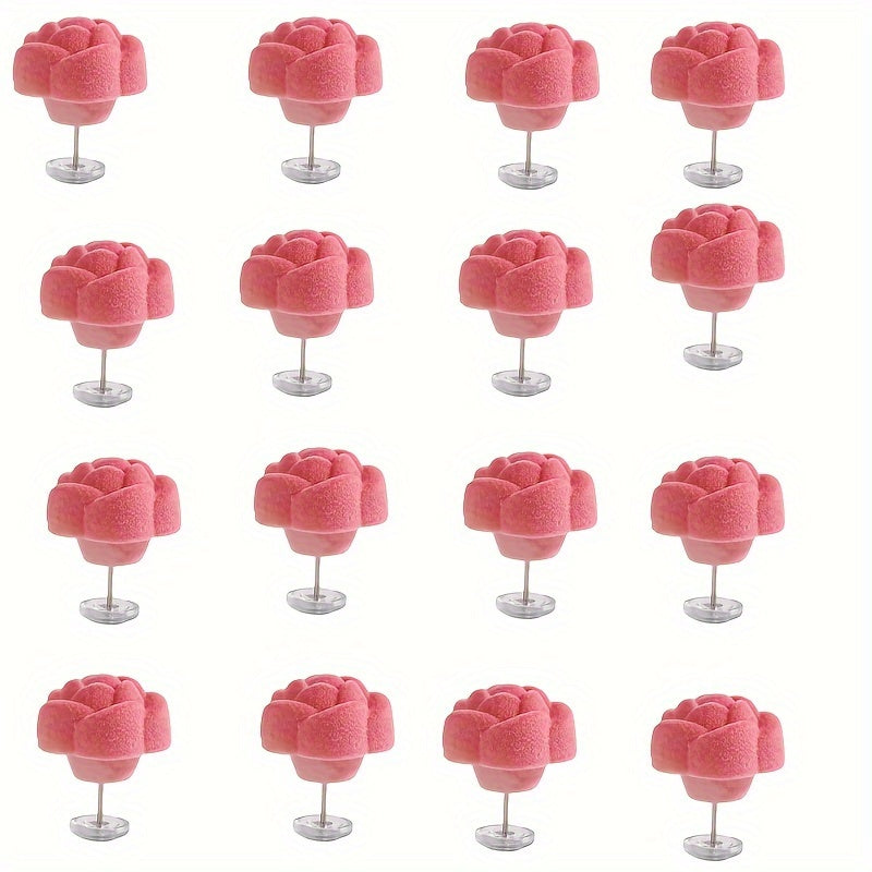 Set of 16 Pink Velvet Quilt Clips Flower-Shaped Anti-Slip Sheet Fasteners