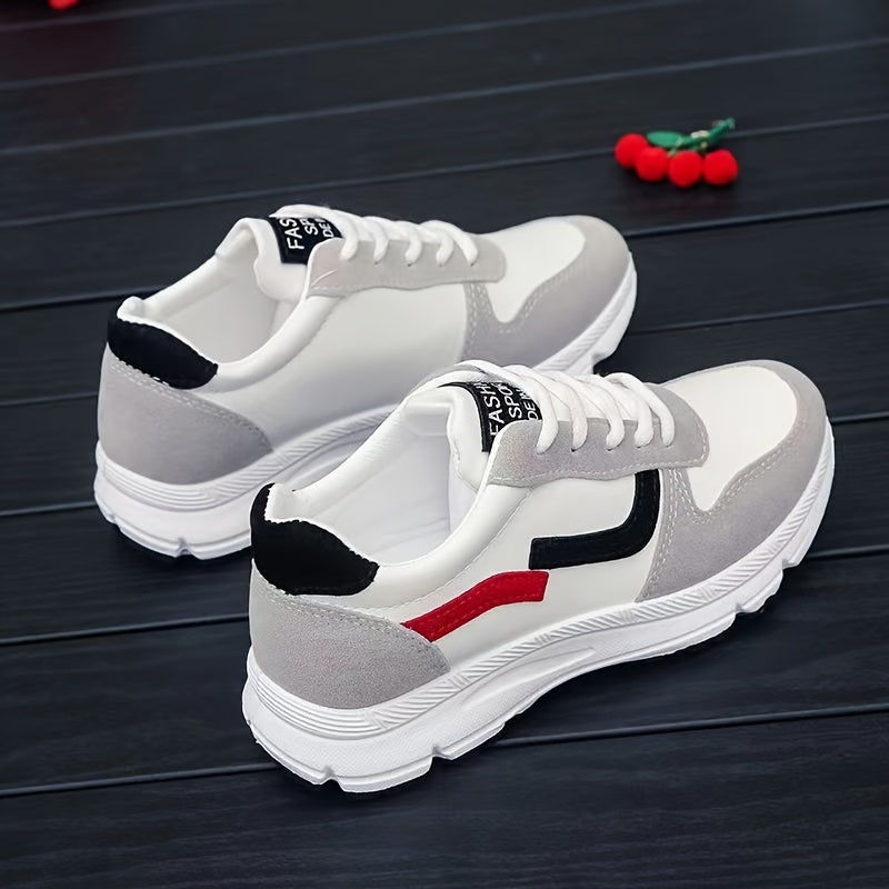 Women's Colorblock Chunky Sneakers Lace Up Low Top Outdoor Running Shoes