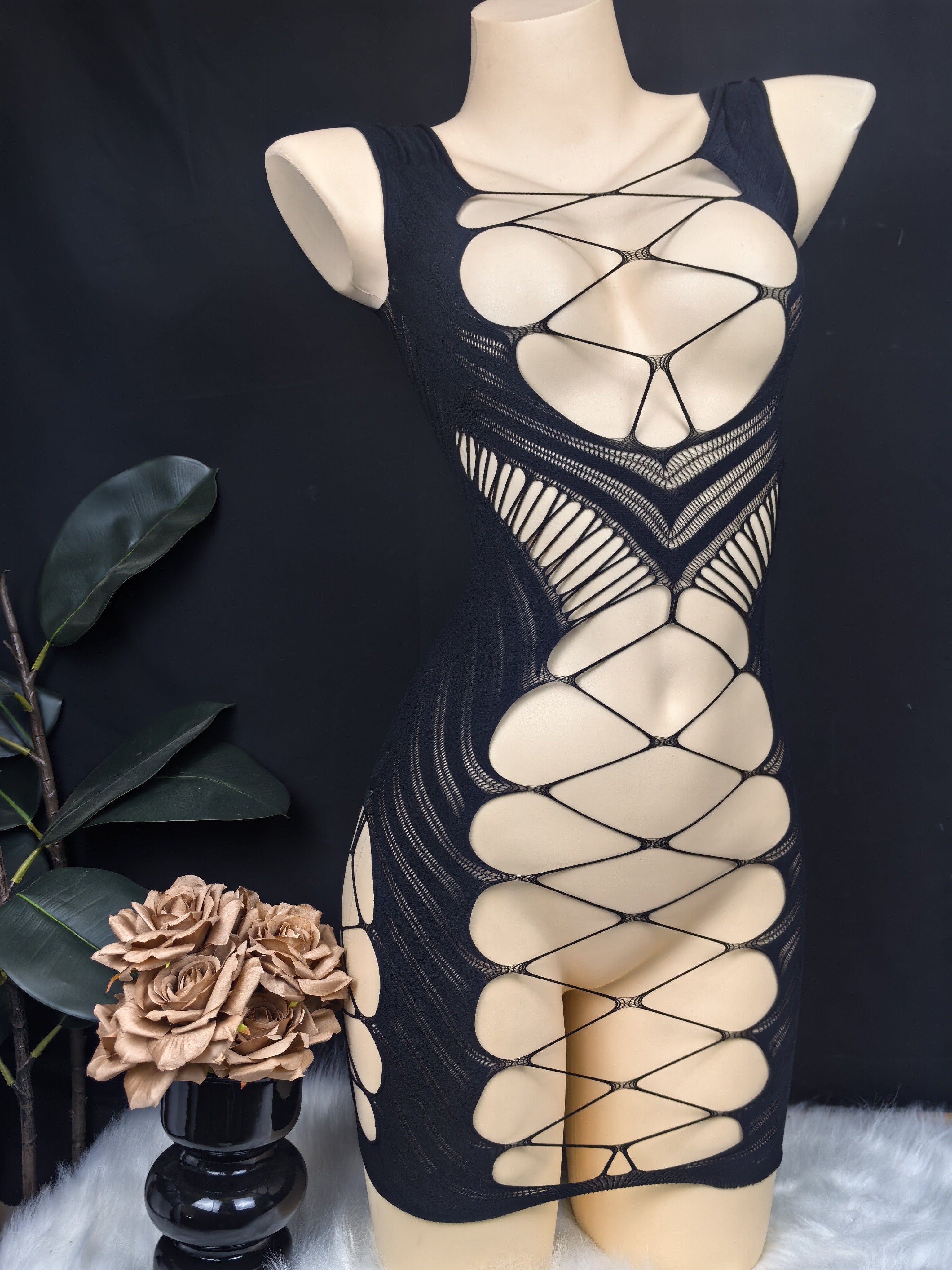 Women’s Mesh Chemise and Slim Dress Lingerie