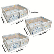 Game Enclosures with Pull Rings and Doors for Indoor Outdoor Play Safety Barriers