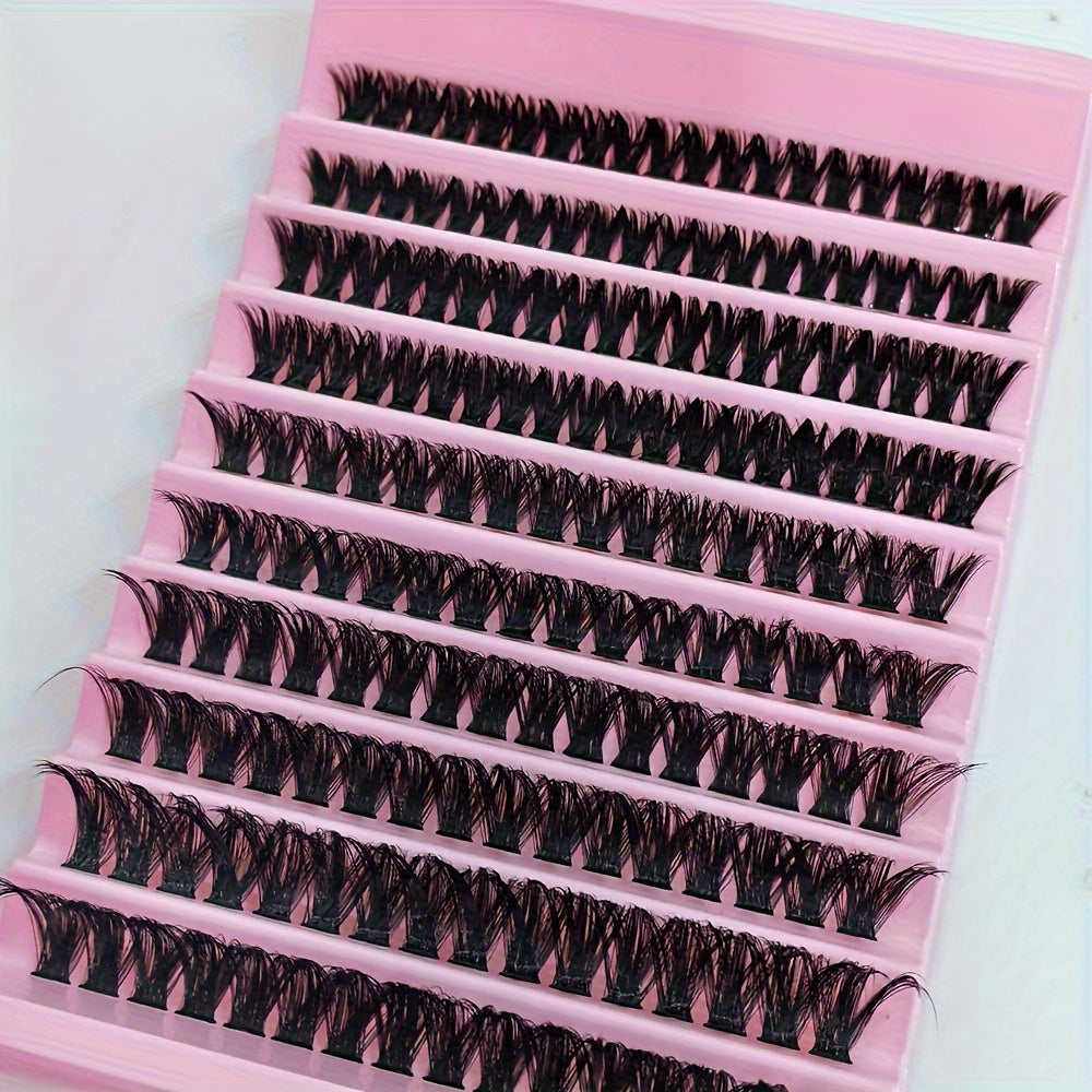 Eyelash Extension Kit 200 Pcs Natural Sticky Clusters for Self Application