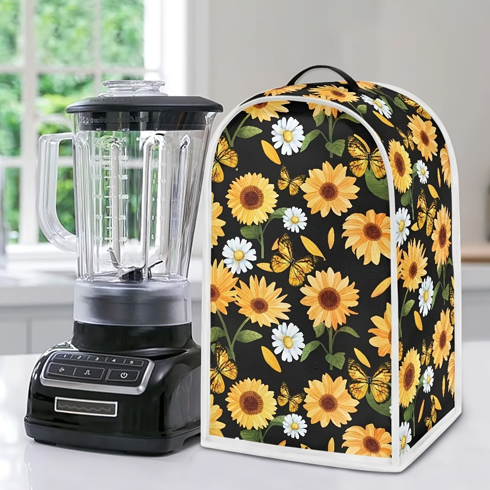 Kitchen Appliance Cover Sunflower Pattern Dust Protector for Blender Juicer Coffee Maker
