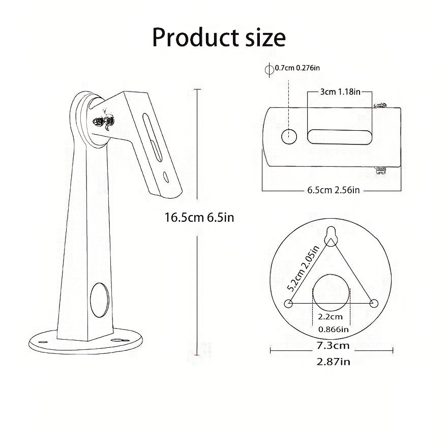 360° buriladigan metall devor uchun o'rnatish uchun projektorlar, kameralar, veb-kameralar uchun moslashuvchan va oson o'rnatish