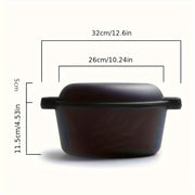 Cast Iron Skillet 26cm Uncoated Thickened for Outdoor Cooking and BBQ