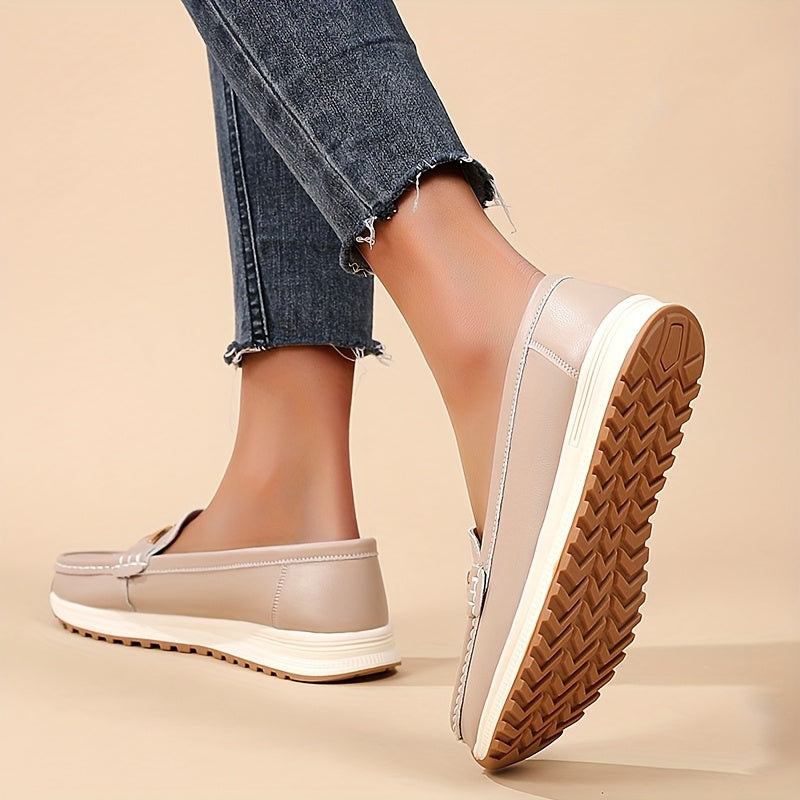 Women's Slip-On Moccasin Shoes with Sequin Embellishments and Non-Slip Soles