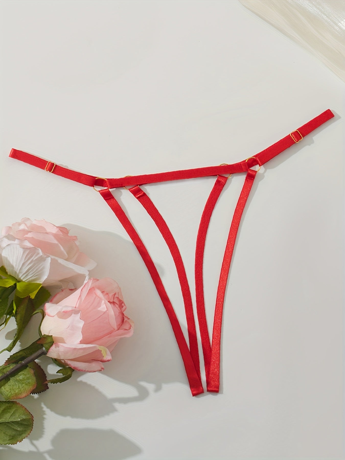 Women's Seductive Lace Lingerie Set with Adjustable Straps and Floral Design