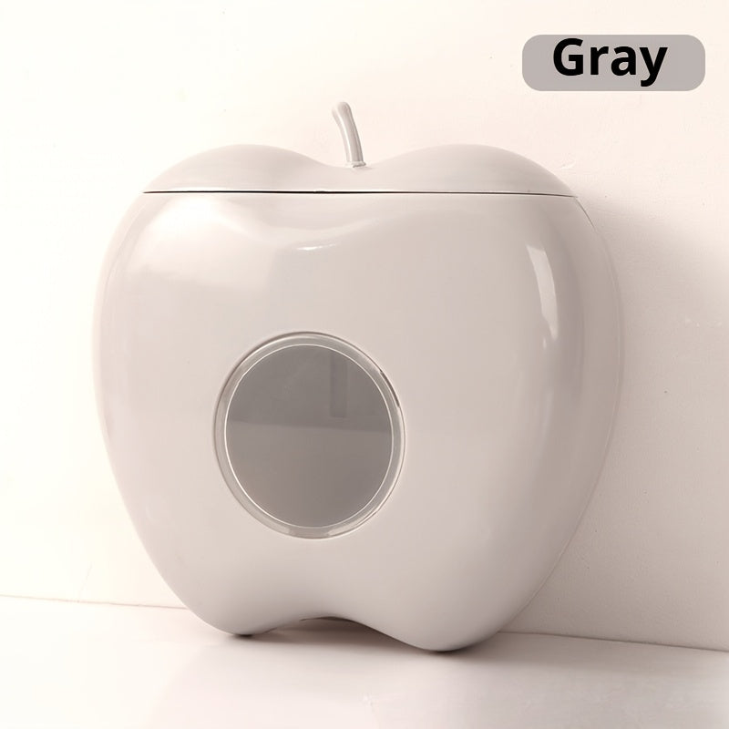 Olma shaklidagi devorga o'rnatiladigan plastik paket tarqatuvchi, katta sig'imga ega - oshxona va hammomda elastik yangi saqlash o'ralarini saqlash uchun mukammal. Oson kirish uchun shaffof derazali joyni tejovchi dizayn.