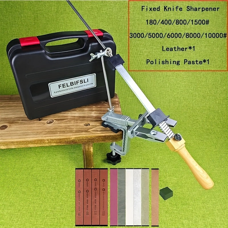 Barqaror burchak bilan olmos pichoqni qirqish, qo'lda oshxona maydalash tizimi va tosh bilan ishlash va pichoqni shimgich uchun, qutisi bilan birga.