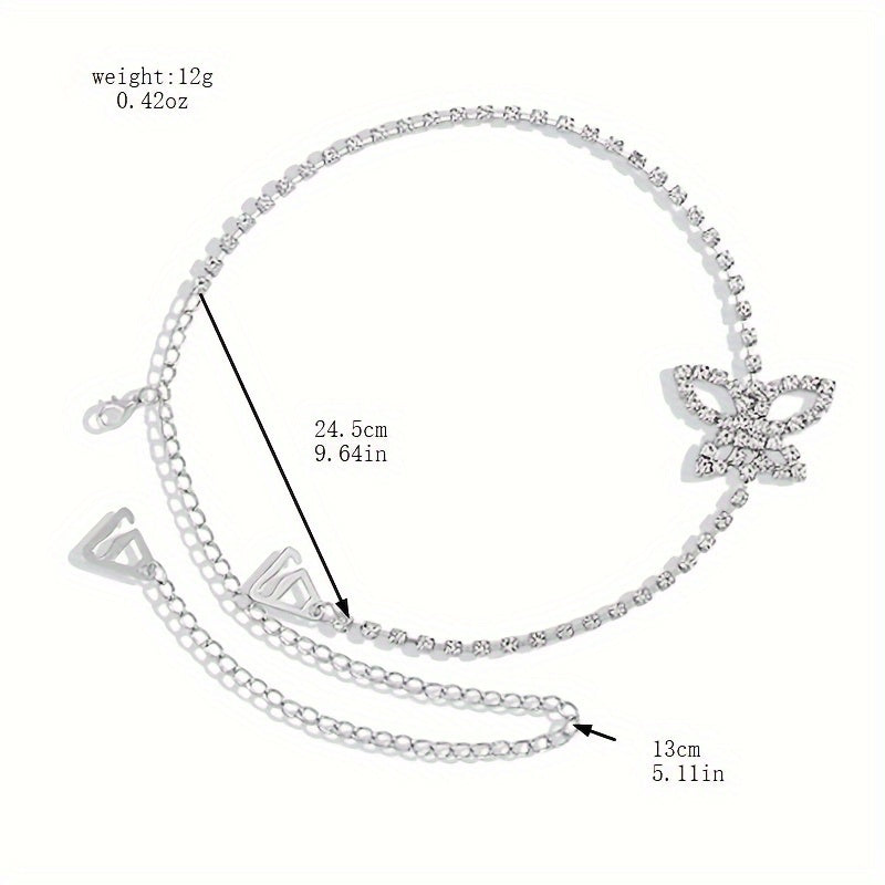 Elegant Copper Butterfly Body Chain with Rhinestone Mosaic for Weddings and Occasions