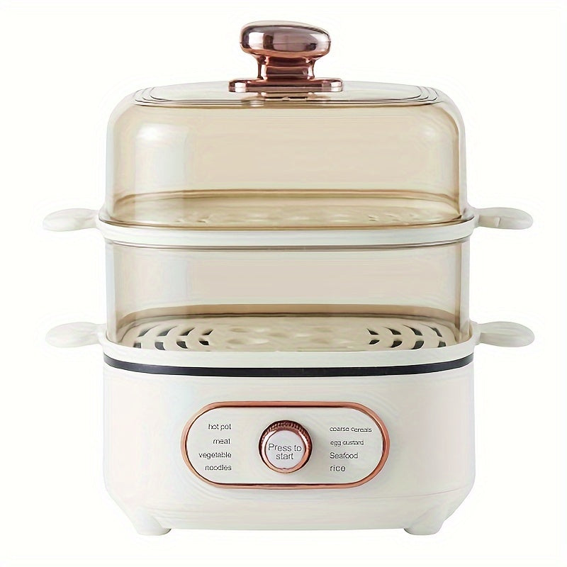 Two Tier Electric Food Steamer with Visualization Lids Stackable Baskets 9.5QT Hot Pot